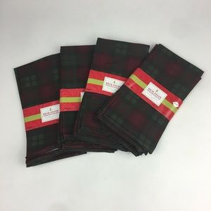 16 Plaid Red Green Holiday Xmas‎ Fabric Napkins